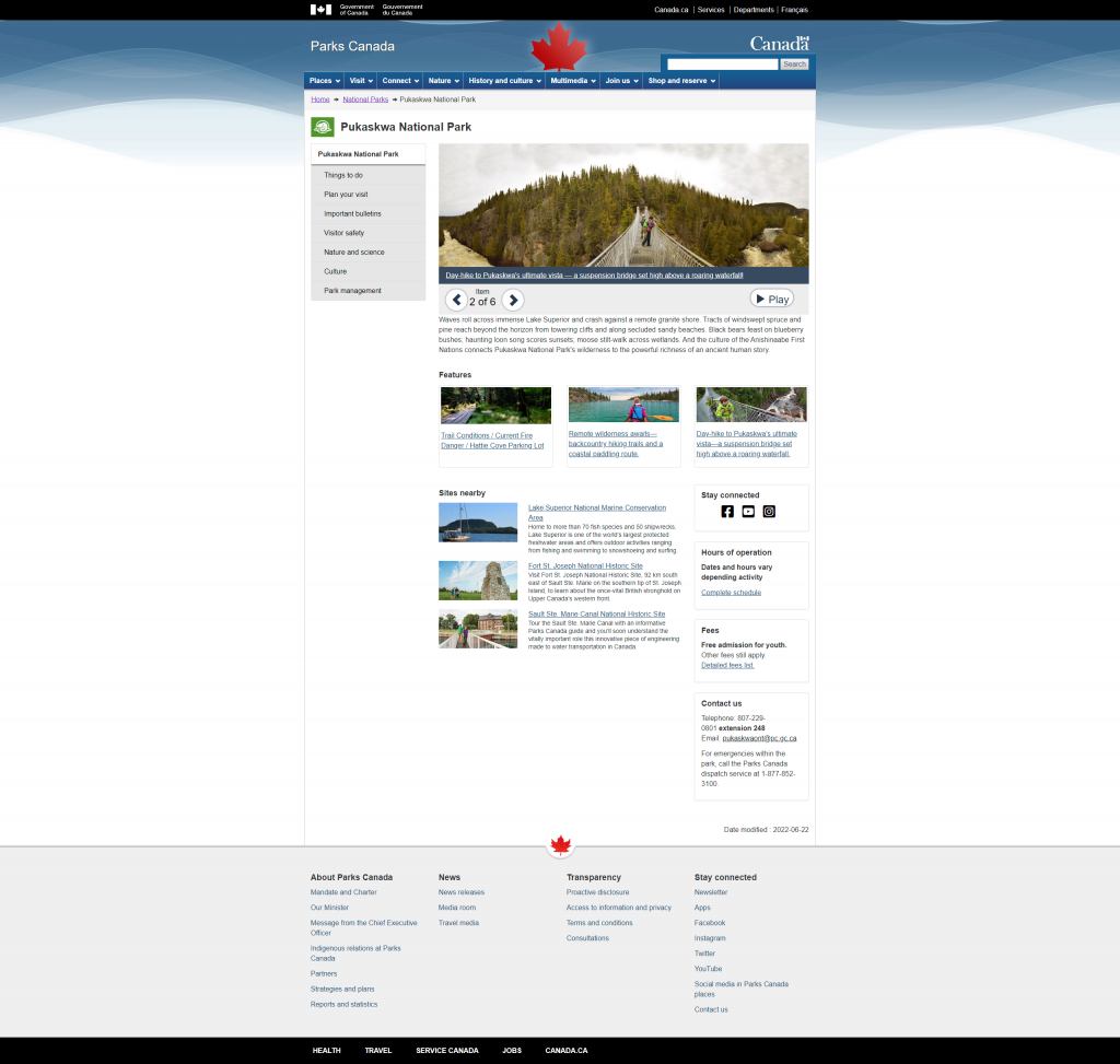 Improving the Parks Canada website experience idea Hydra